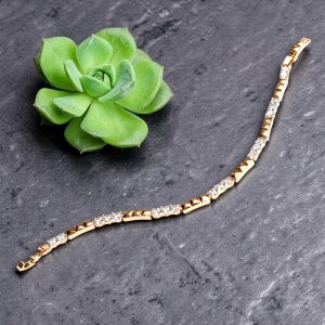 Aurora Gleam 18K Gold Plated Two-Tone Zirconia Bracelet