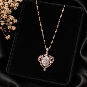 Royal Filigree Radiance 18K Gold Plated Zirconia Pendant