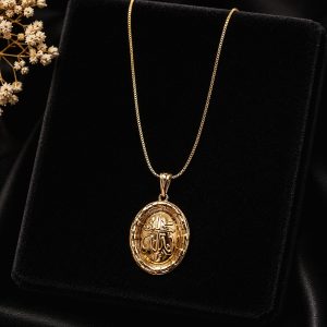 Al-Noor Heritage 18K Gold Plated Allah Pendant – Premium Islamic Calligraphy Pendant