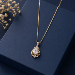 Imperial Dewdrop 18K Gold Plated Pear Cut Zirconia Pendant