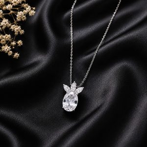Celestial Bloom Rhodium Plated Zirconia Pendant