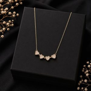 Forever Hearts 18K Gold Plated Zirconia Heart Pendant