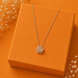 Golden Blossom Radiance 18K Gold Plated Zirconia Floral Pendant