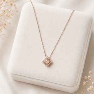 Aurora Royale 18K Gold Plated Zirconia Geometric Pendant
