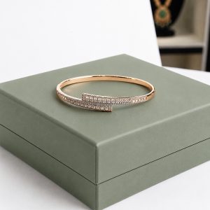 Celestia Crossover 18K Gold Plated Two-Tone Zirconia Bangle