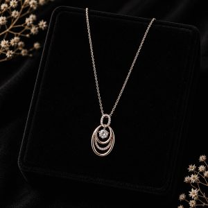 Celestial Orbit 18K Gold Plated Zirconia Pendant Necklace