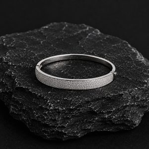 Éclat Pavé Rhodium Plated Micro Zirconia Bangle
