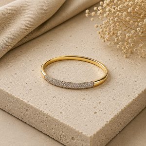 Solenne Radiance 24K Gold Plated Pavé Zirconia Bangle