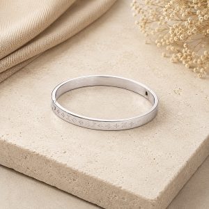Silvara Signature Motif Stainless Steel Bangle