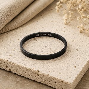 Noir Axis Stainless Steel Black Bangle