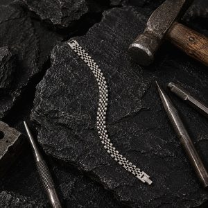 Arclen Matrix Stainless Steel Link Bracelet for Men